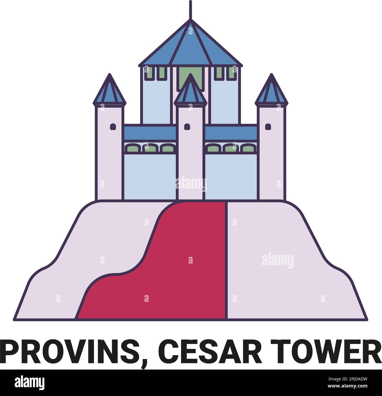 France, Provins, C, SAR Tower Travel illustration vectorielle Illustration de Vecteur