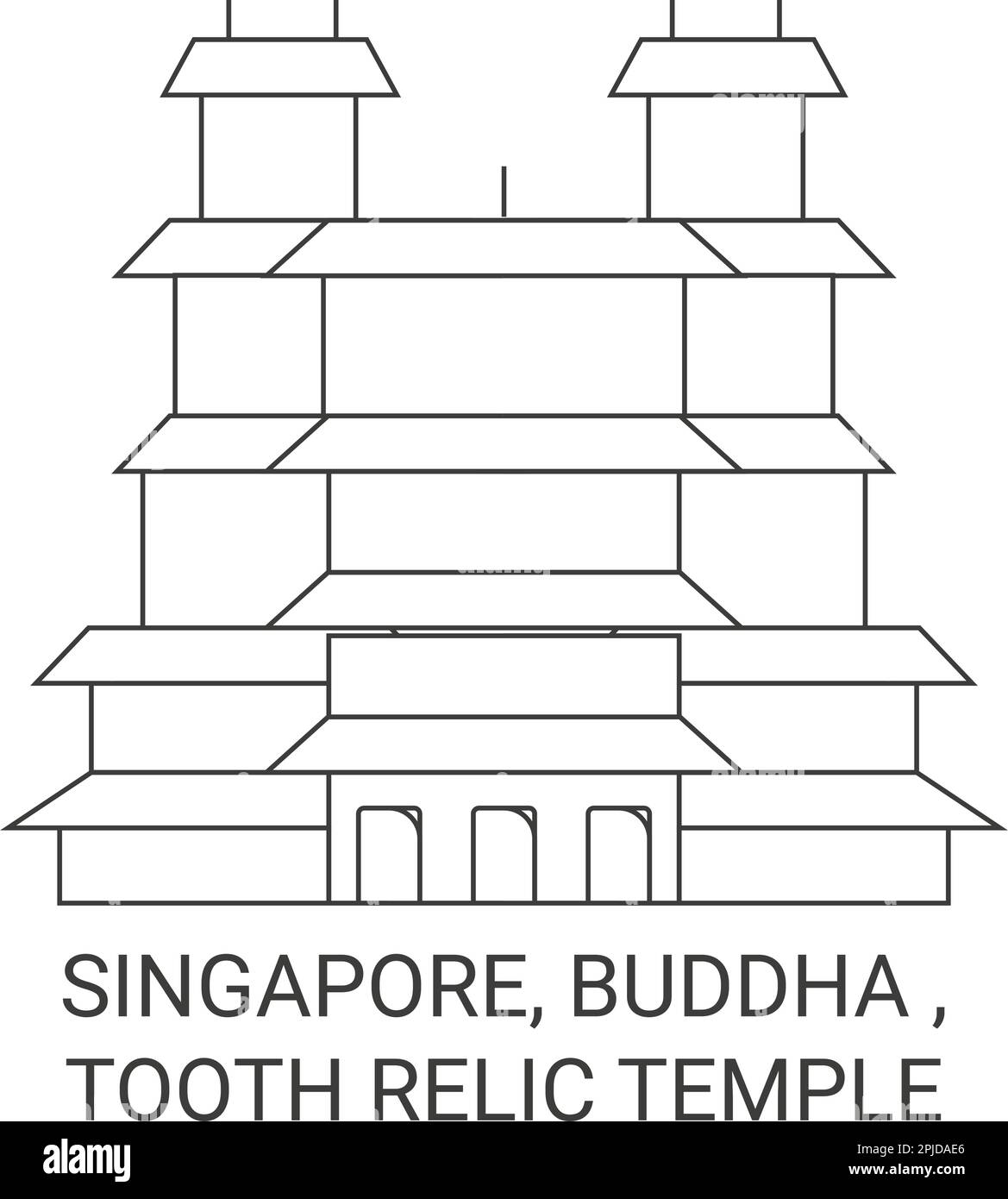 Singapour, Bouddha , temple relique de la dent Voyage repère illustration du vecteur Illustration de Vecteur