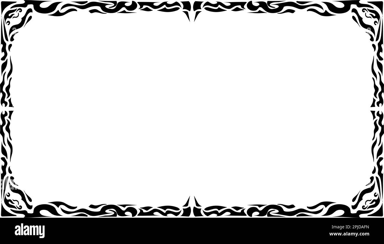 Illustration d'un cadre photo avec un motif tribal. Idéal pour les cadres photo, les cartes d'invitation, les cartes de vœux, les couvertures de livres, les fonds d'écran Illustration de Vecteur
