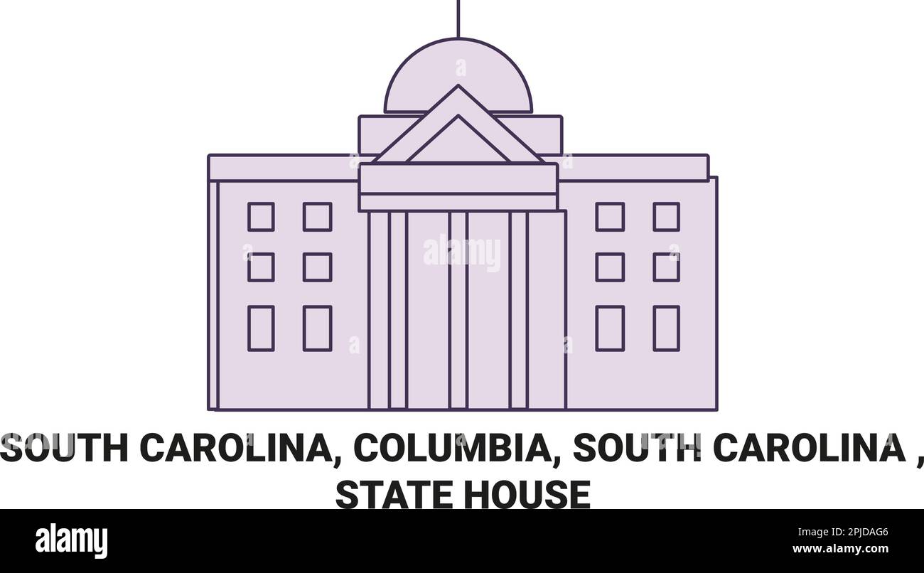Etats-Unis, Caroline du Sud, Columbia, , State House Voyage repère illustration vecteur Illustration de Vecteur