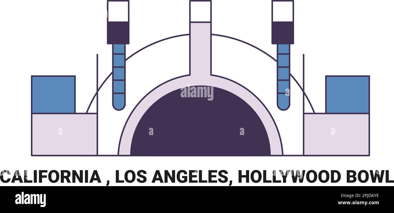 Etats-Unis, Californie , Los Angeles, Hollywood Bowl, illustration du vecteur de voyage Illustration de Vecteur