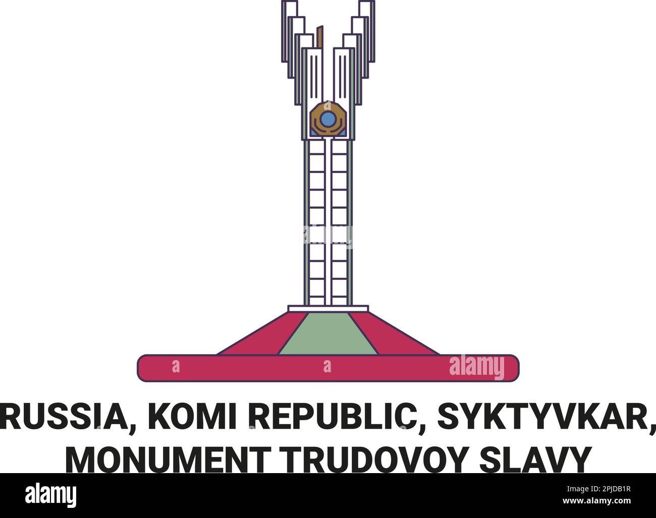 Russie, République de Komi, Syktyvkar, Monument Trudovoy Slavy Voyage illustration vectorielle Illustration de Vecteur