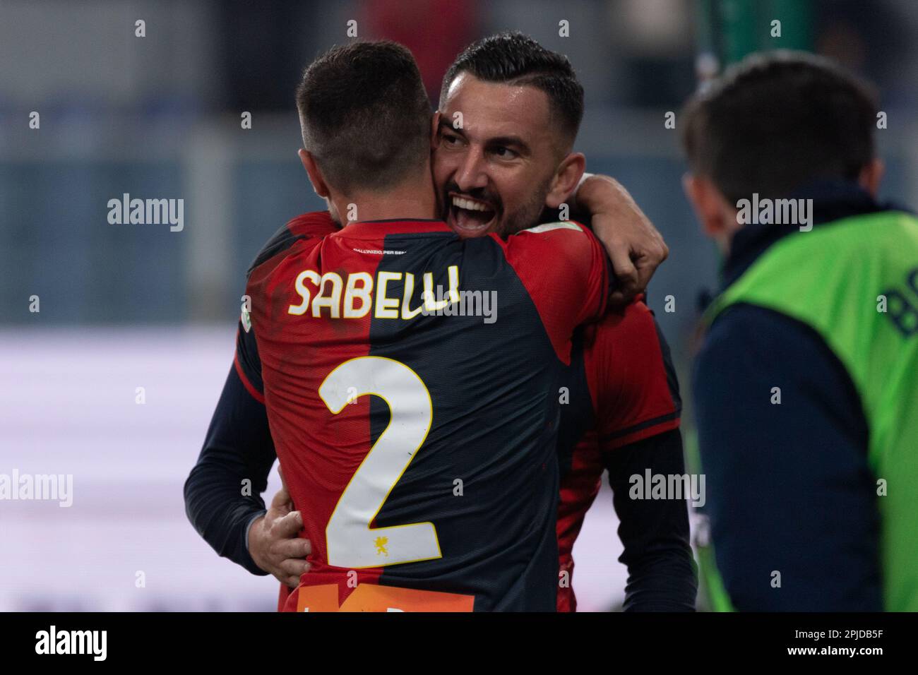 Stade Luigi Ferraris, Gênes, Italie, 31 mars 2023, CODA Massimo Gênes célèbre un gol 1-0 pendant Genoa CFC vs Reggina 1914 - Italien soccer SER Banque D'Images