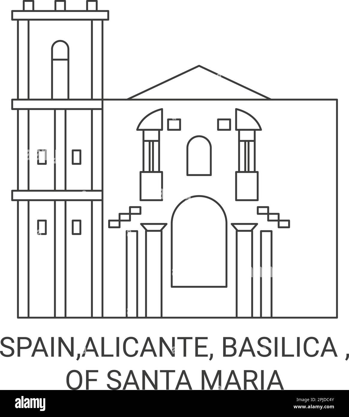 Espagne,Alicante, Basilique , de Santa Maria Voyage repère illustration vecteur Illustration de Vecteur