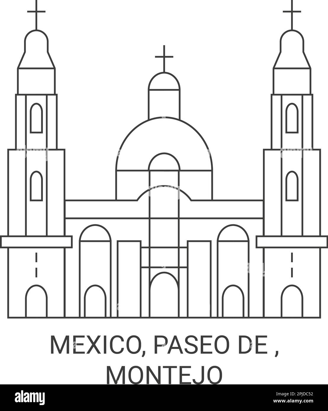 Mexique, Paseo de , Montejo voyage illustration vectorielle Illustration de Vecteur