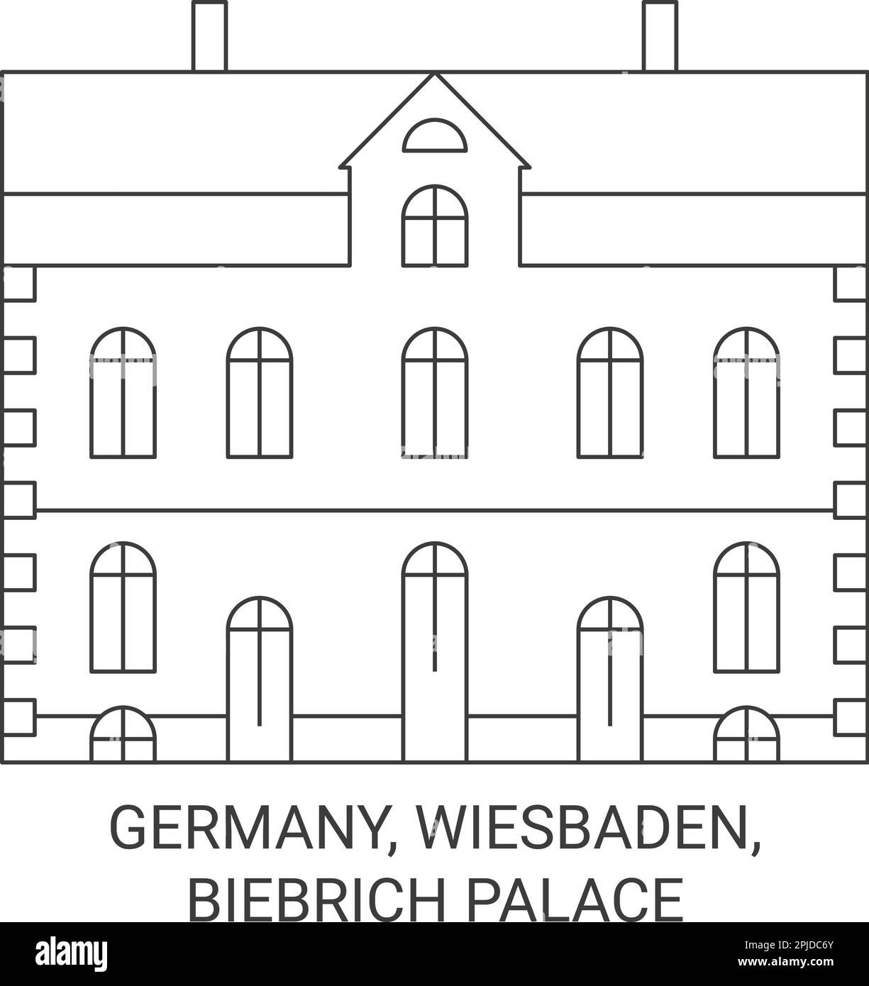 Allemagne, Wiesbaden, Biebrich Palace voyage illustration vectorielle Illustration de Vecteur