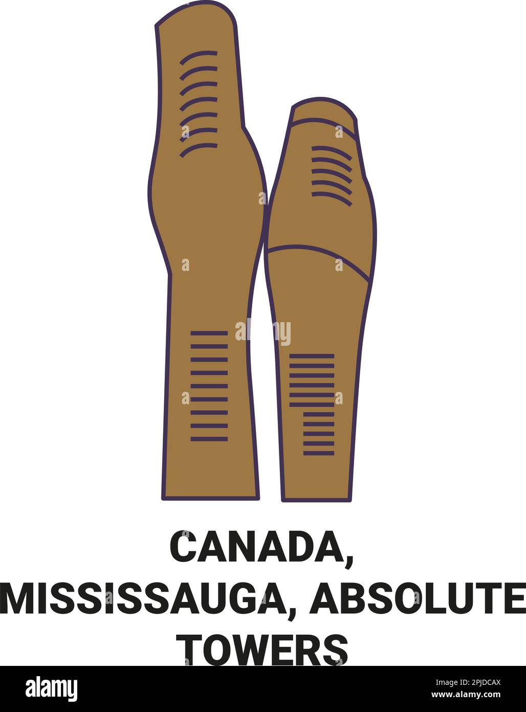 Canada, Mississauga, Absolute Towers voyage illustration vectorielle Illustration de Vecteur