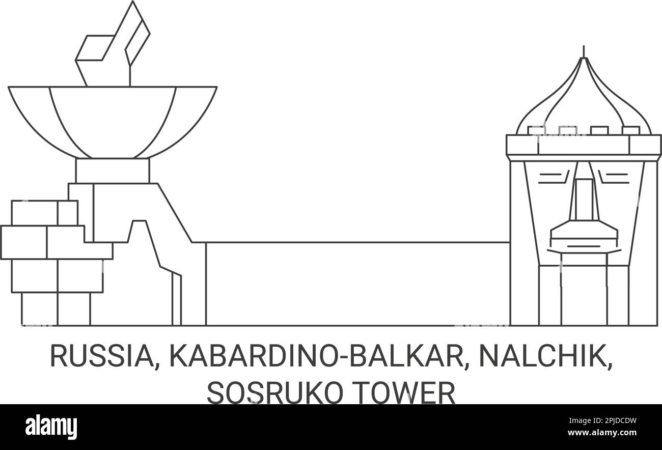 Russie, Kabardinobalkar, Nalchik, Sosruko Tour Voyage repère illustration vecteur Illustration de Vecteur