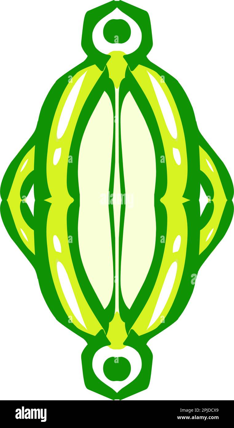 Illustration d'une lanterne verte avec une flamme jaune sur le thème du Ramadan, Eid al-Fitr et Eid al-Adha. Parfait pour les éléments, les icônes, les autocollants, le tatouage Illustration de Vecteur