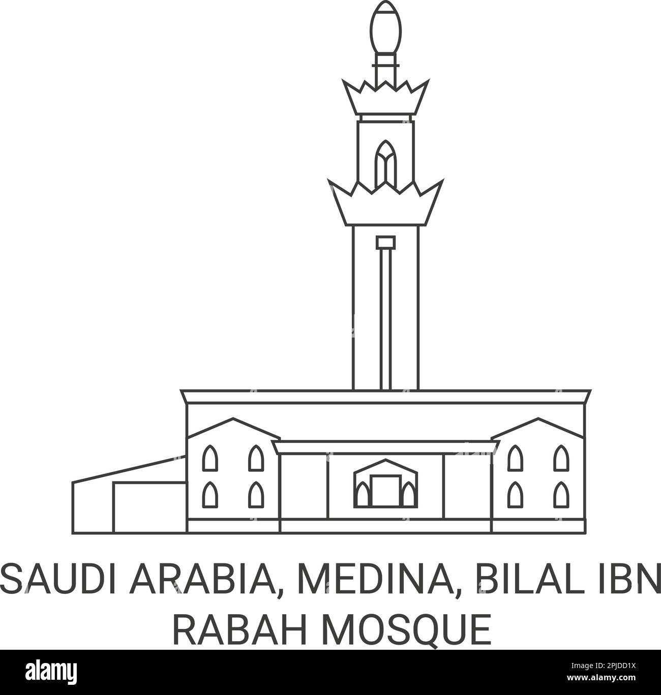 Arabie Saoudite, Médina, Bilal , Mosquée Ibn Rabah voyage illustration vecteur Illustration de Vecteur