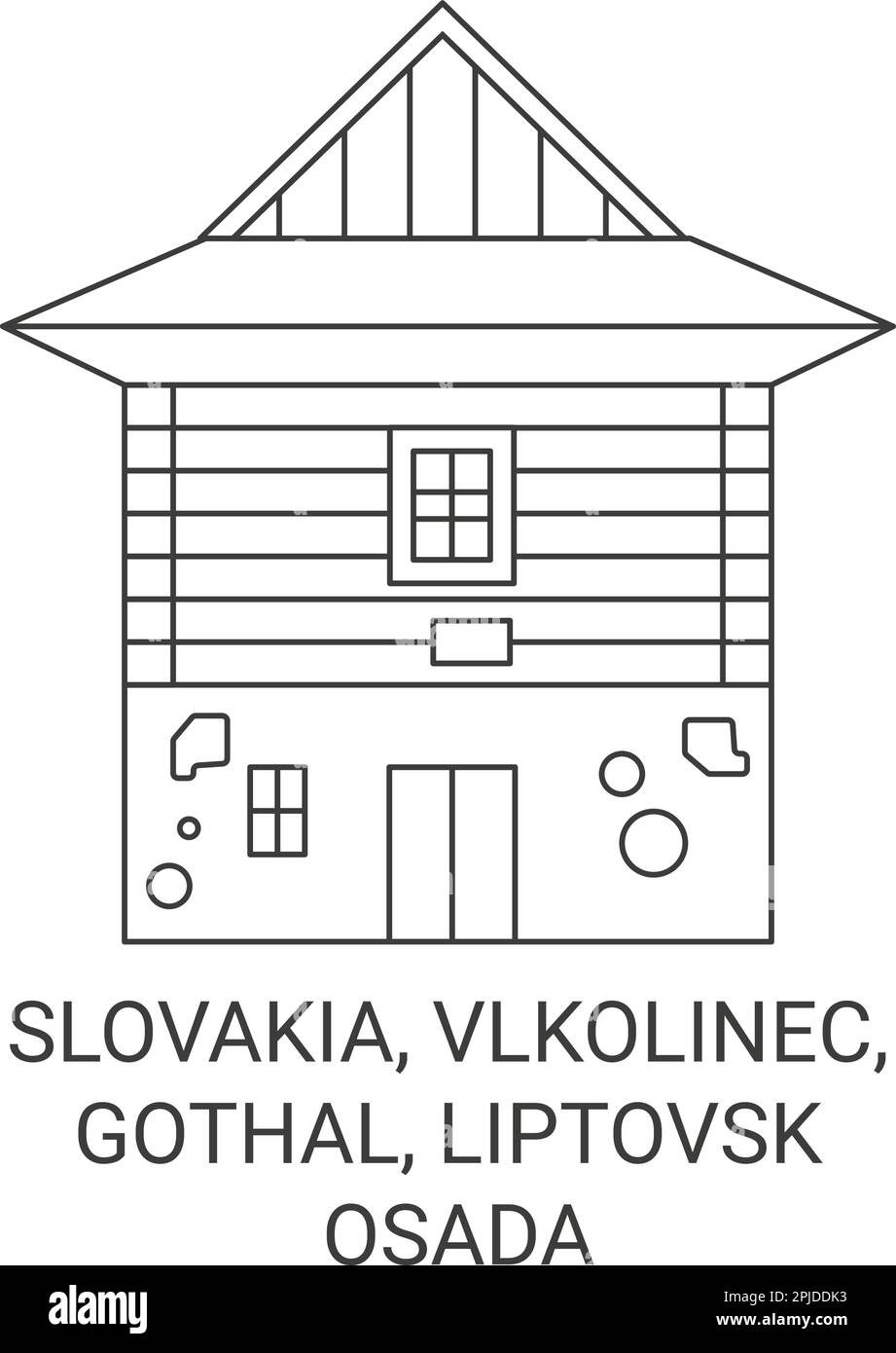 Slovaquie, Vlkolinec, Gothal Liptovsk Osada voyage illustration vecteur Illustration de Vecteur