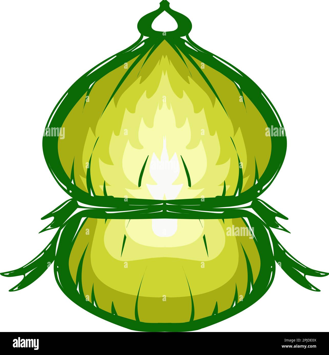Illustration d'une lanterne verte avec une flamme jaune sur le thème du Ramadan, Eid al-Fitr et Eid al-Adha. Parfait pour les éléments, les icônes, les autocollants, le tatouage Illustration de Vecteur