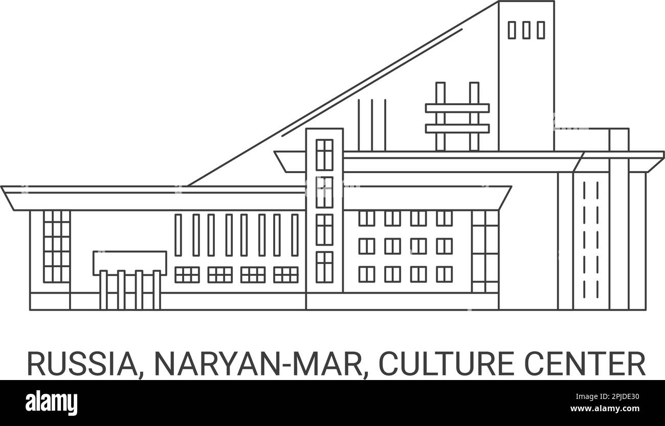 Russie, Naryanmar, Centre culturel, illustration vectorielle de voyage Illustration de Vecteur
