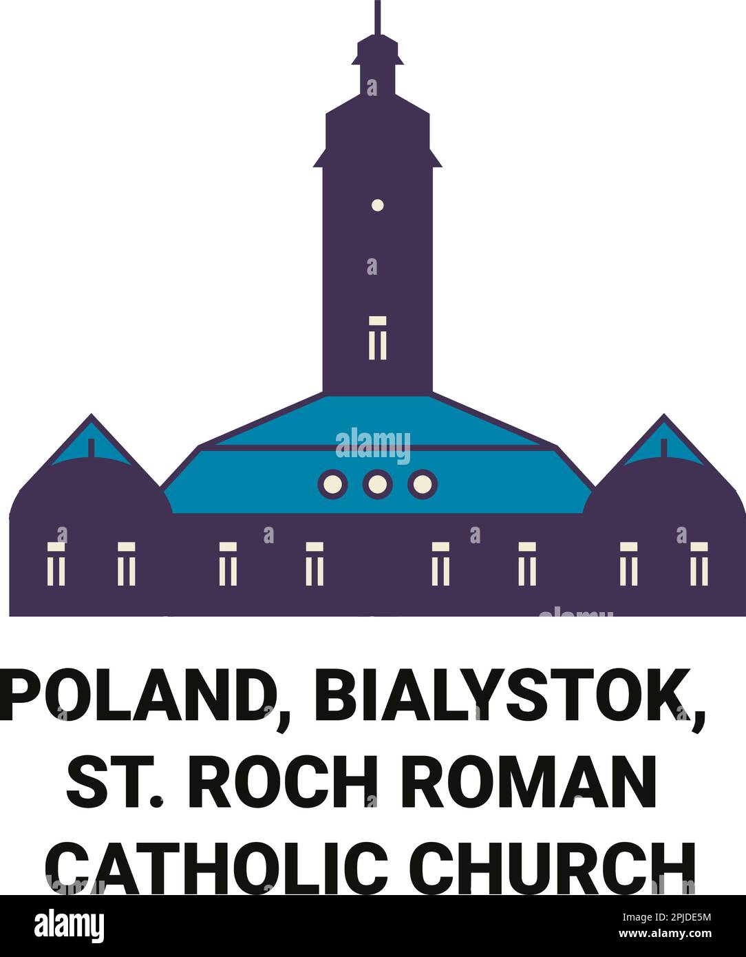 Pologne, Bialystok, St. Roch Église catholique romaine Voyage repère illustration de vecteur Illustration de Vecteur