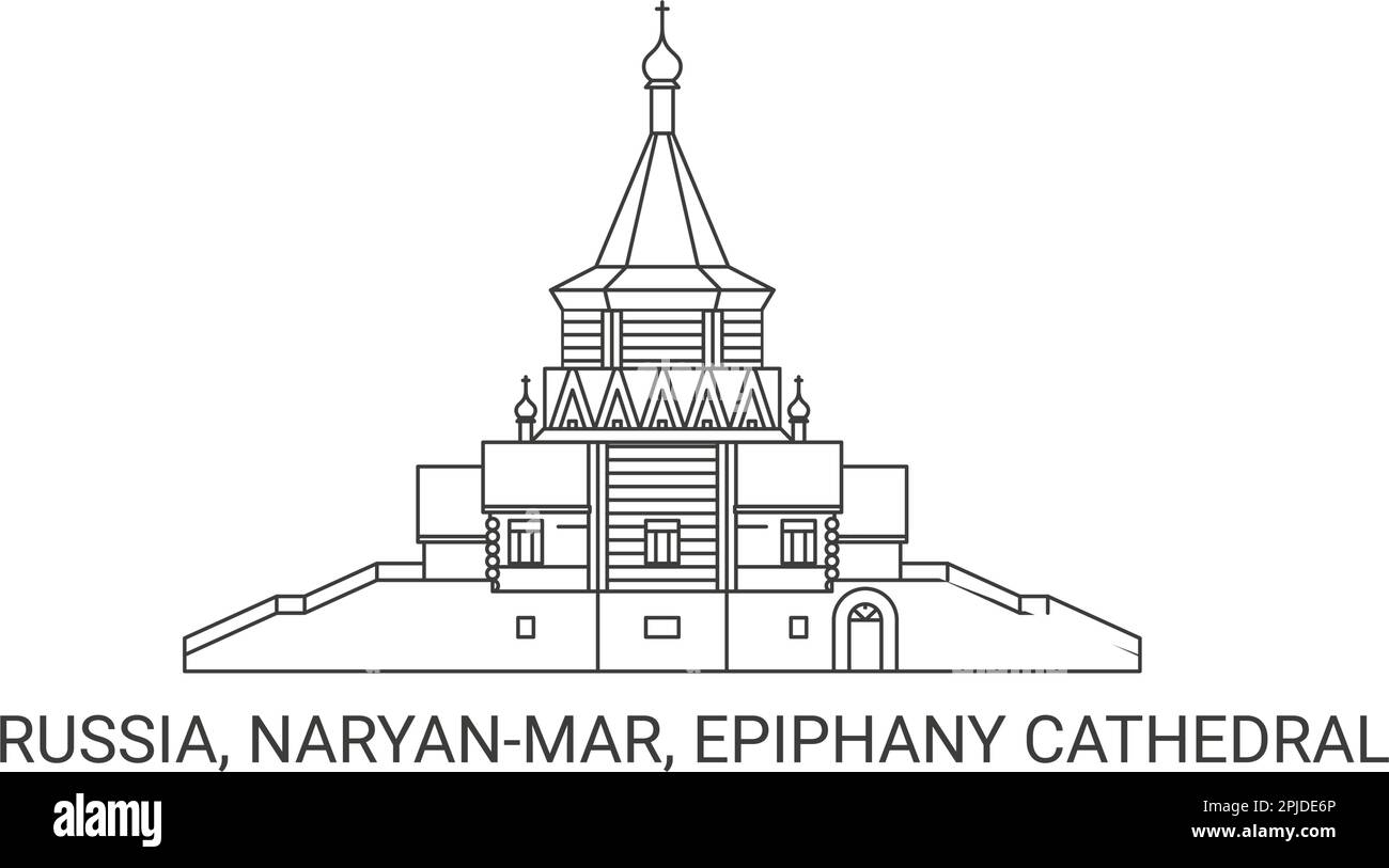 Russie, Naryanmar, Epiphany Cathédrale voyage illustration vecteur Illustration de Vecteur