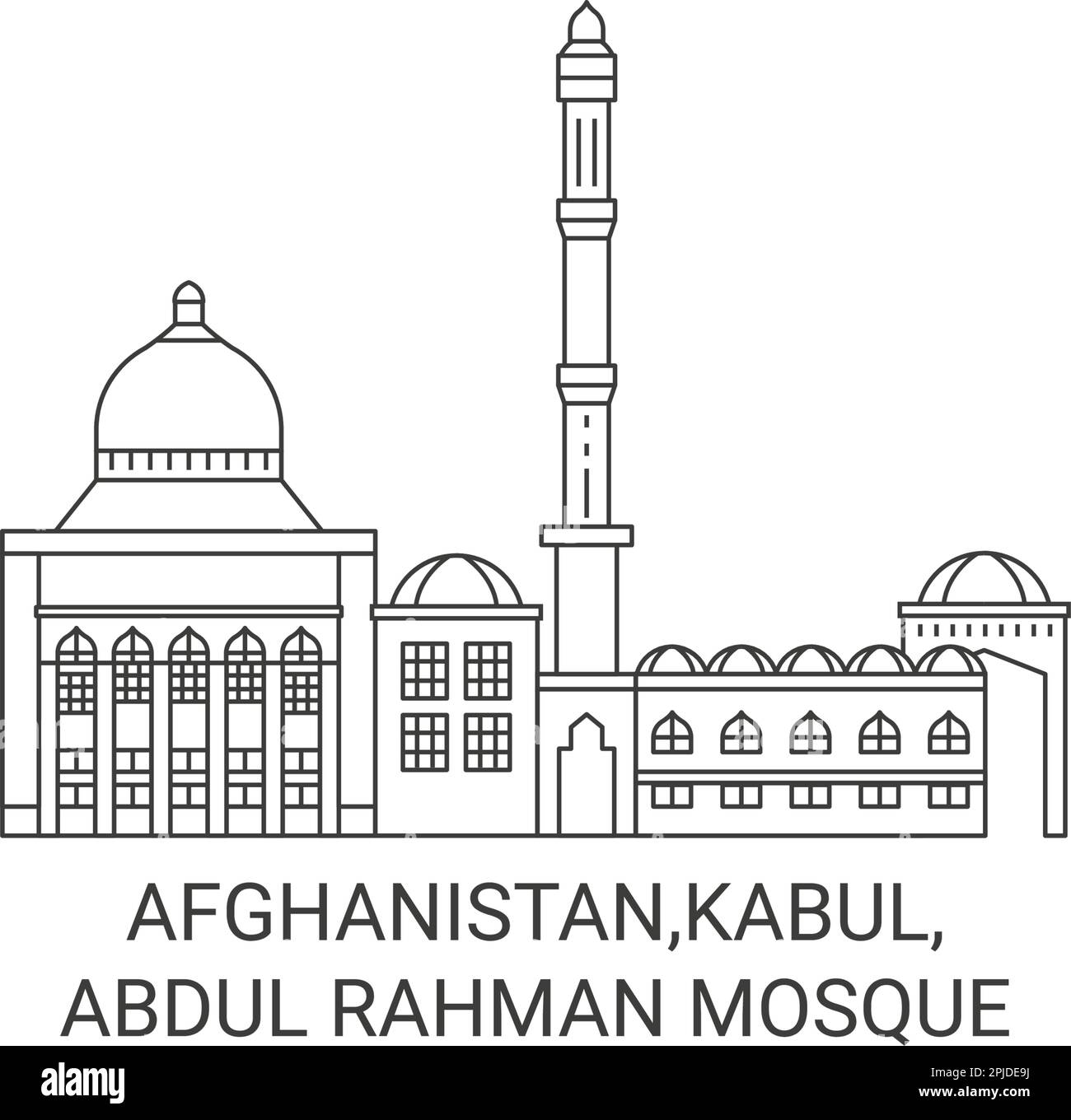 Afghanistan, Kaboul, mosquée Abdul Rahman voyage illustration vectorielle Illustration de Vecteur