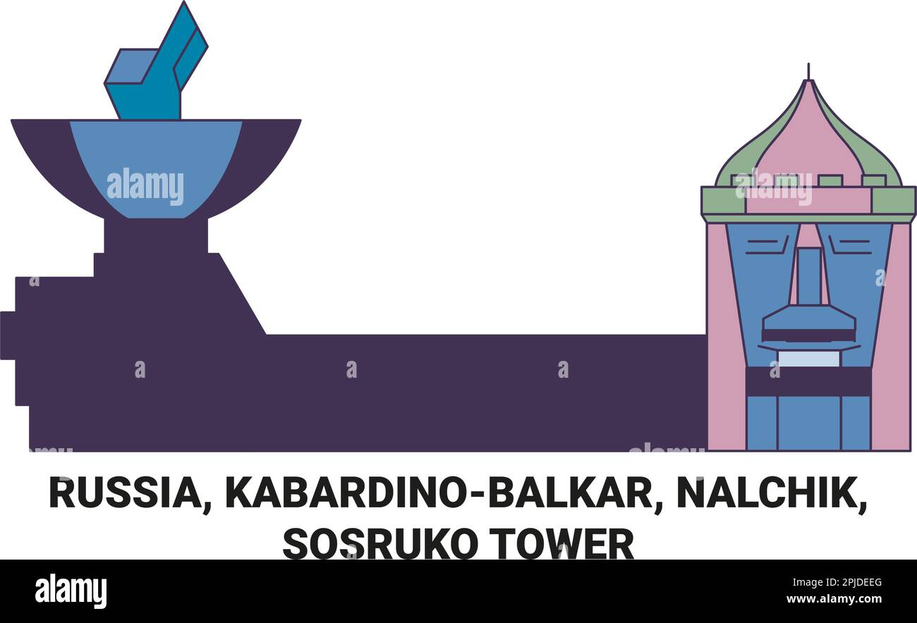 Russie, Kabardinobalkar, Nalchik, Sosruko Tour Voyage repère illustration vecteur Illustration de Vecteur