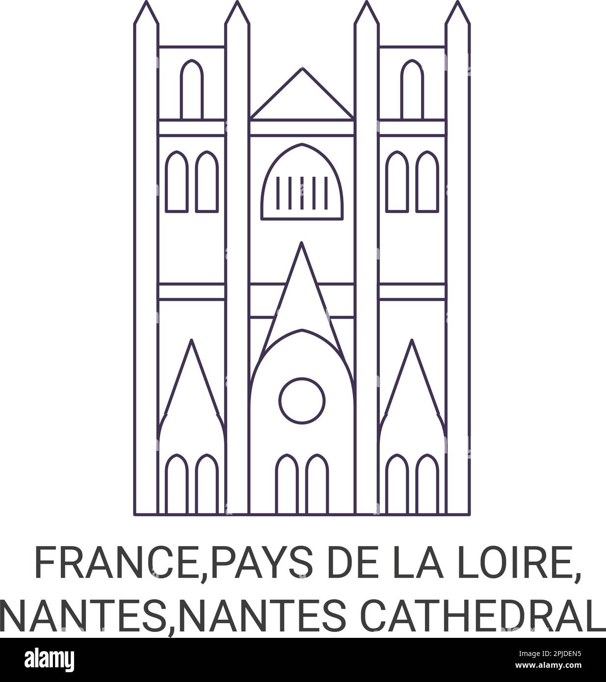 France,pays de la Loire, Nantes,Nantes Cathédrale voyage illustration vectorielle Illustration de Vecteur