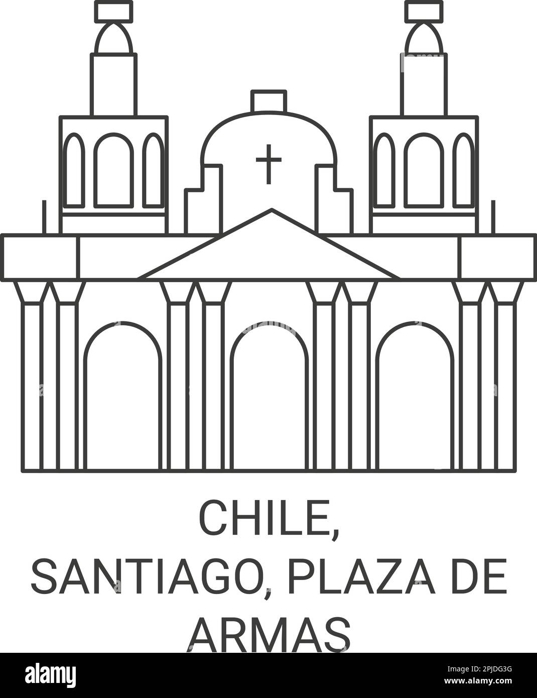 Chili, Santiago, Plaza de Armas Voyage repère illustration vecteur Illustration de Vecteur