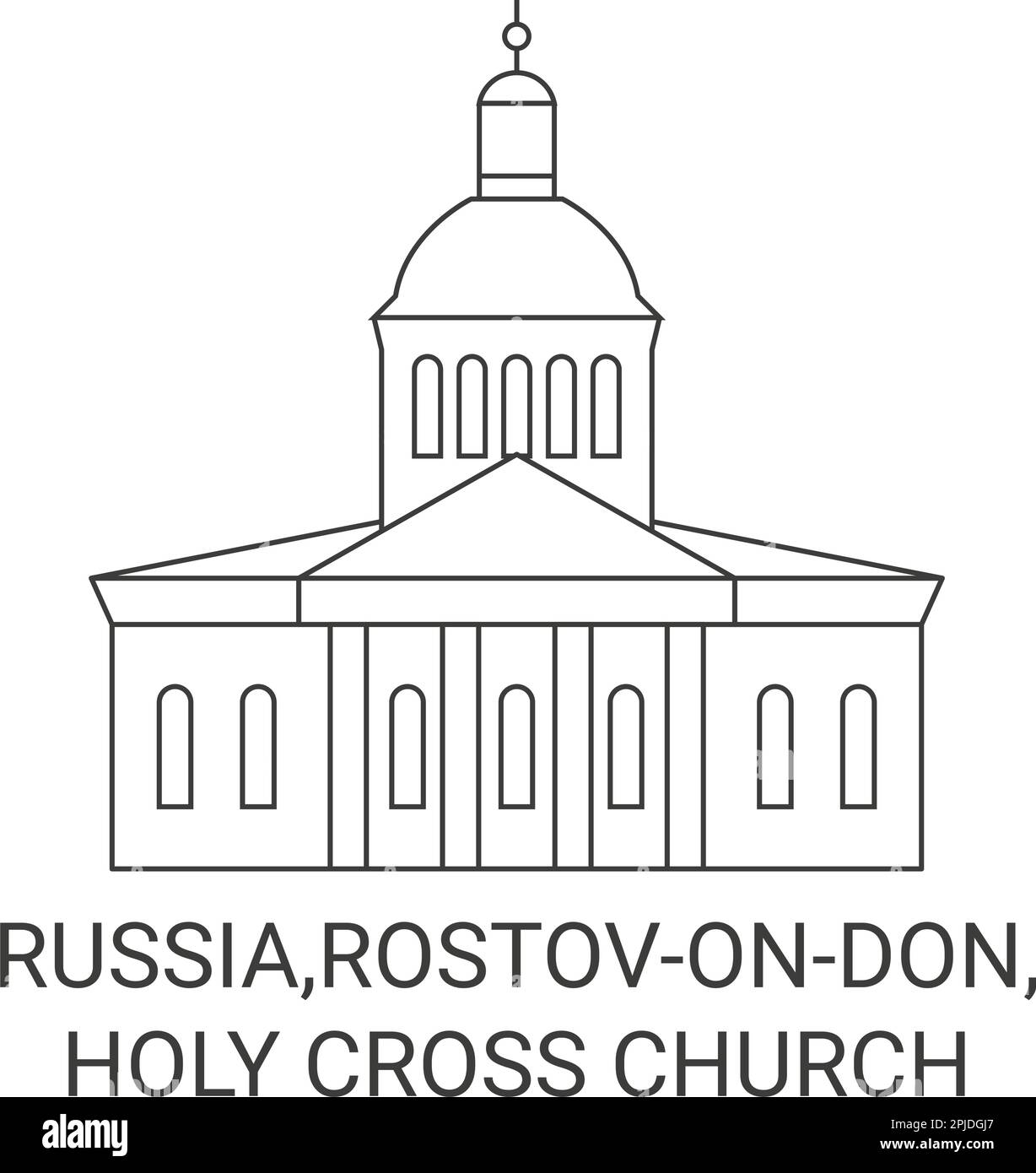 Russie, Rostovondon, Église de la Sainte-Croix Voyage repère illustration du vecteur Illustration de Vecteur
