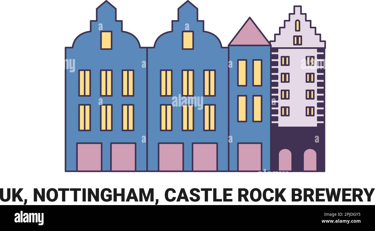 Angleterre, Nottingham, brasserie Castle Rock, illustration vectorielle de voyage Illustration de Vecteur