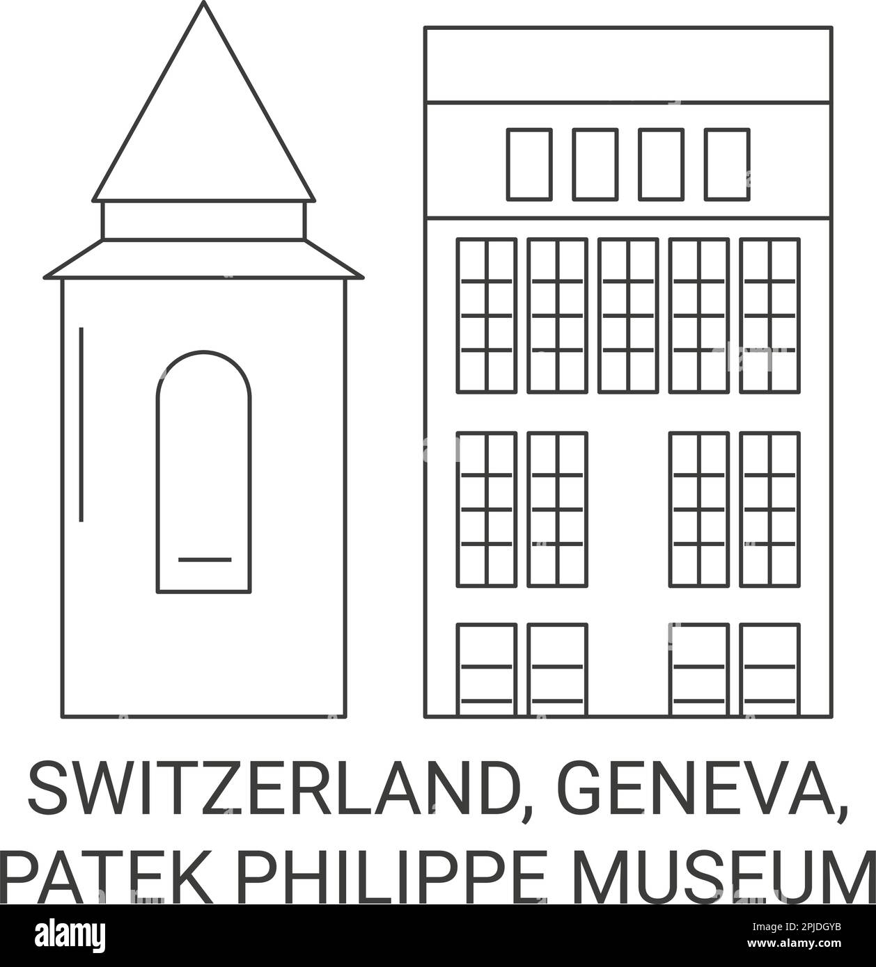 Suisse, Genève, Musée Patek Philippe voyage illustration vectorielle Illustration de Vecteur