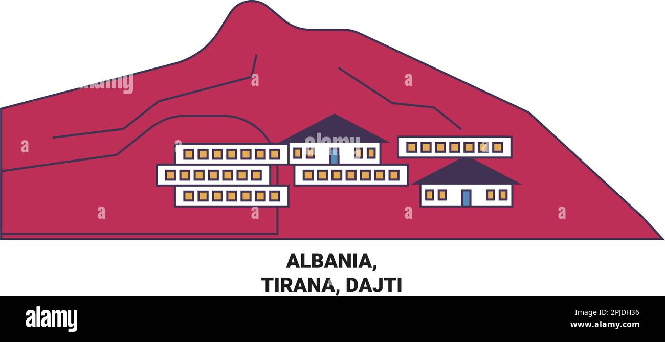 Albanie, Tirana, Dajti voyage illustration vecteur Illustration de Vecteur