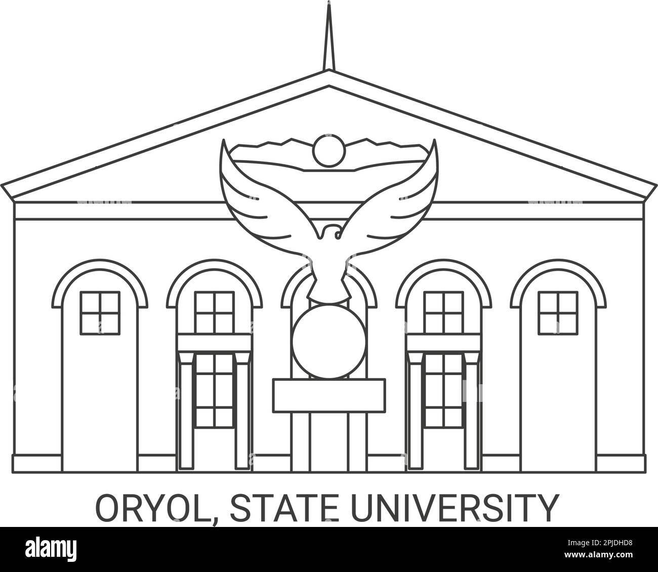 Russie, Oryol, Université d'État Voyage illustration vecteur Illustration de Vecteur