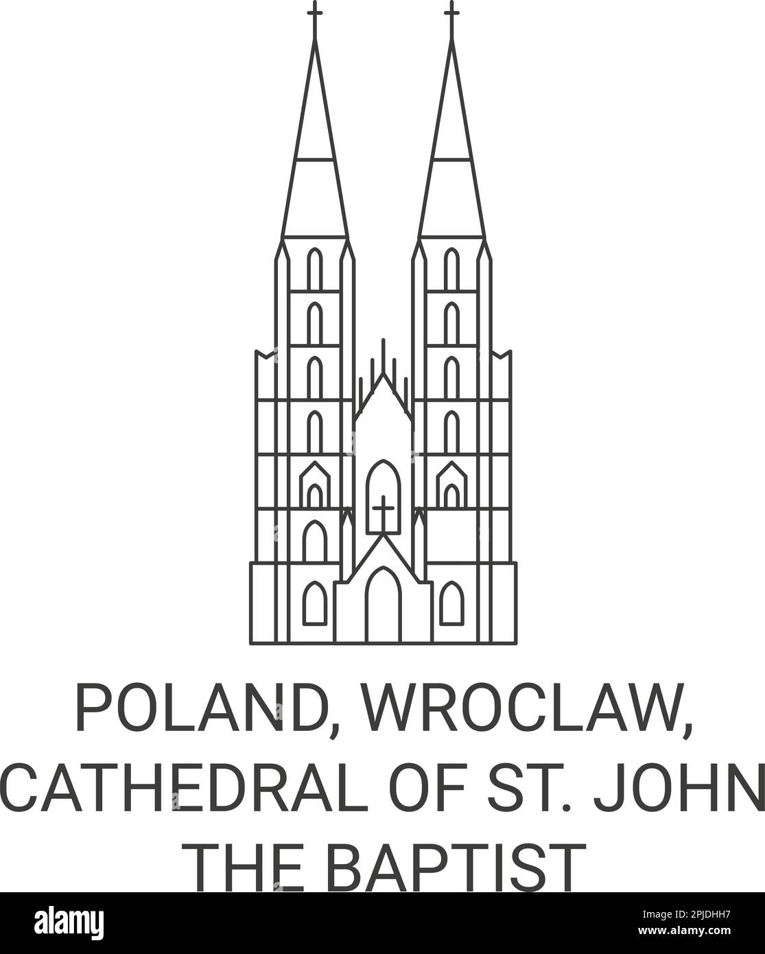 Pologne, Wroclaw, Cathédrale Saint-Jean Illustration du vecteur de repère de voyage Jean-Baptiste Illustration de Vecteur