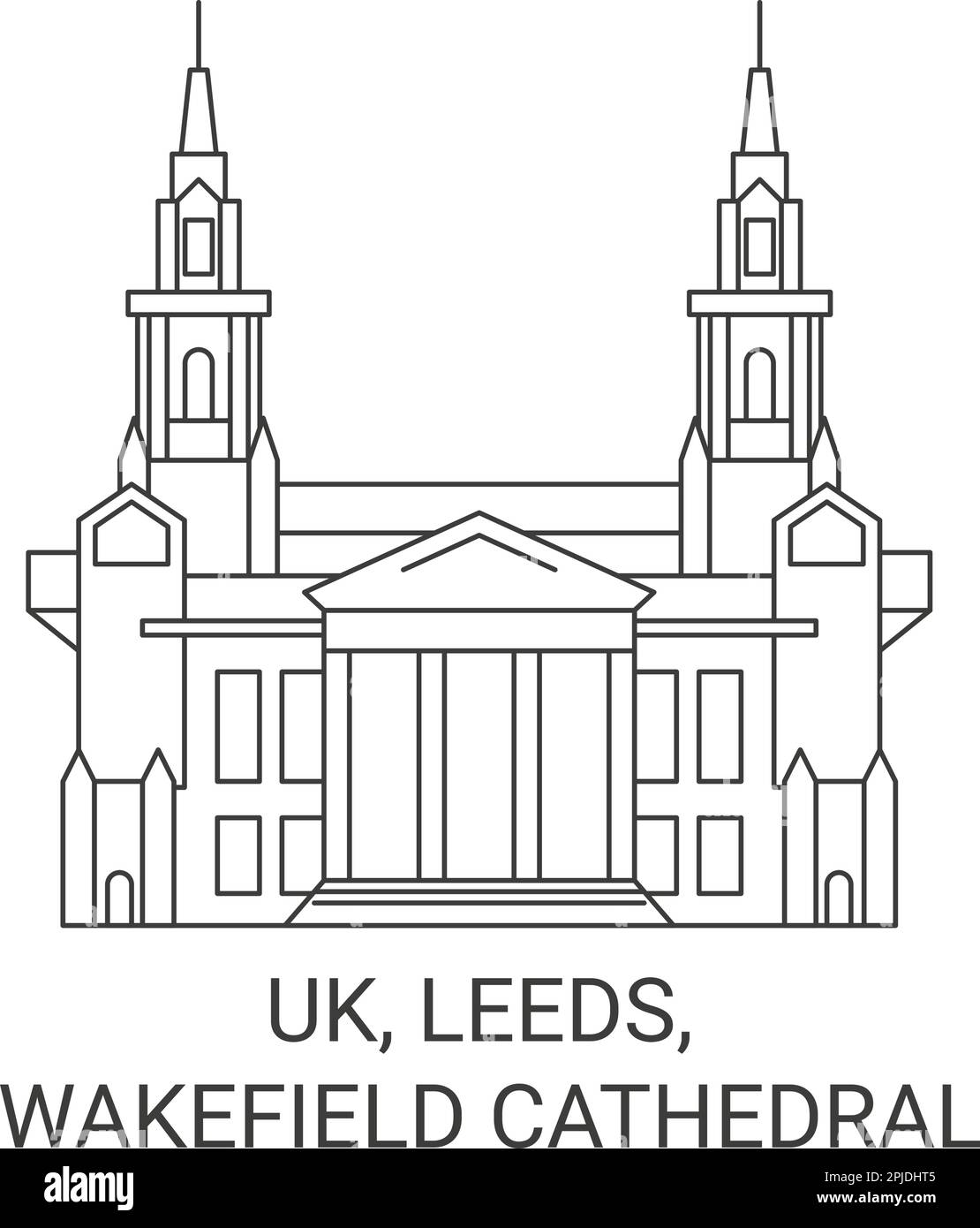 Angleterre, Leeds, Wakefield Cathedral voyage illustration vectorielle Illustration de Vecteur