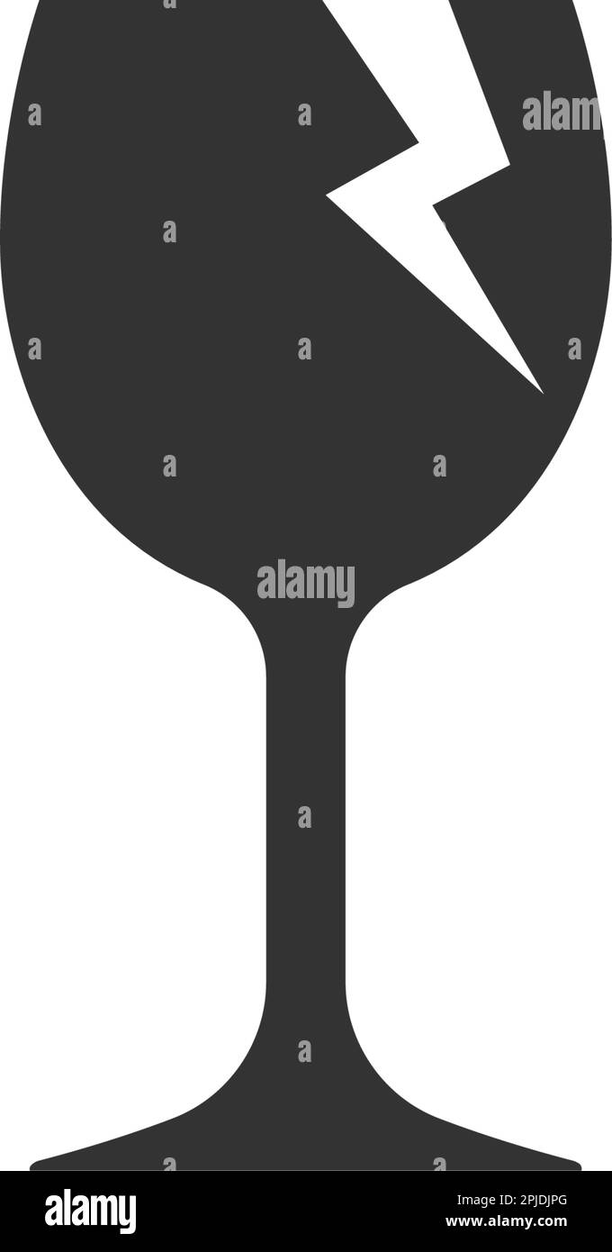 modèle vectoriel d'icône de verre à boire cassé Illustration de Vecteur