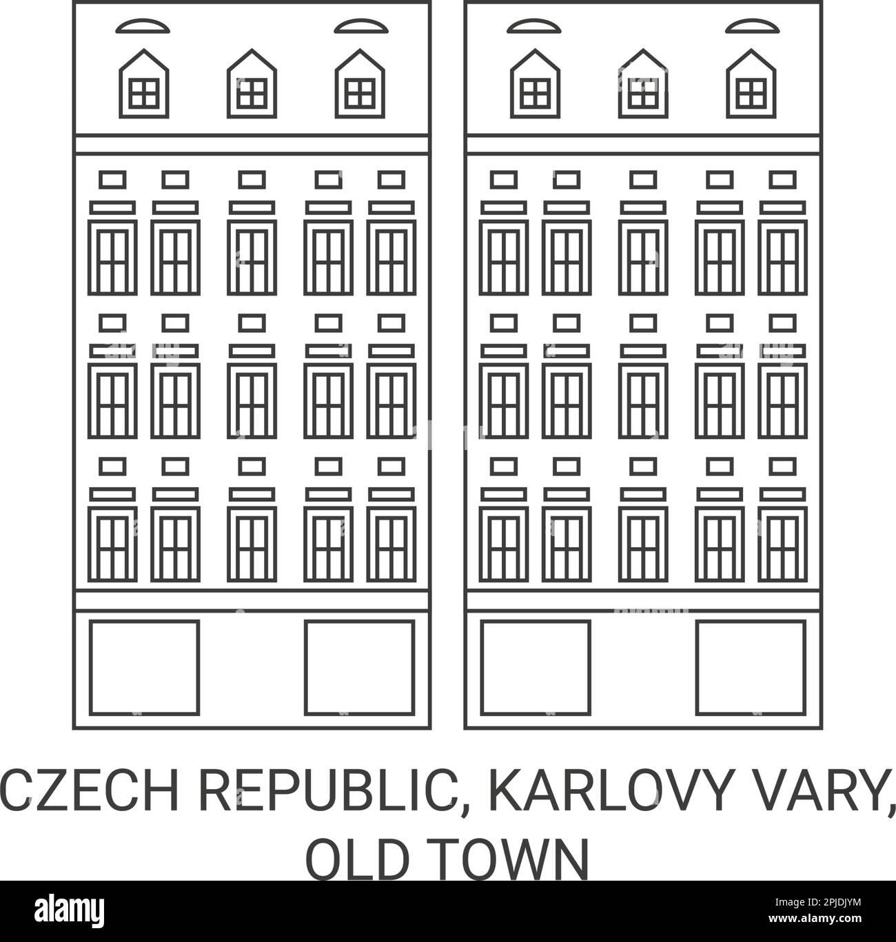 République tchèque, Karlovy Vary, Old Town voyage repère illustration vecteur Illustration de Vecteur
