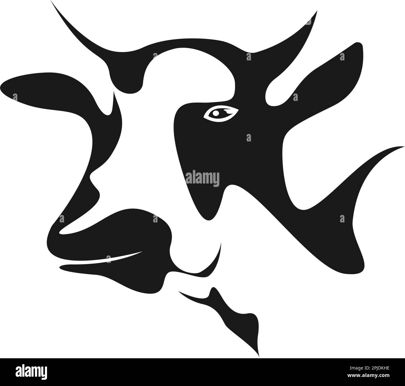 modèle vektor avec logo de la vache noire Illustration de Vecteur