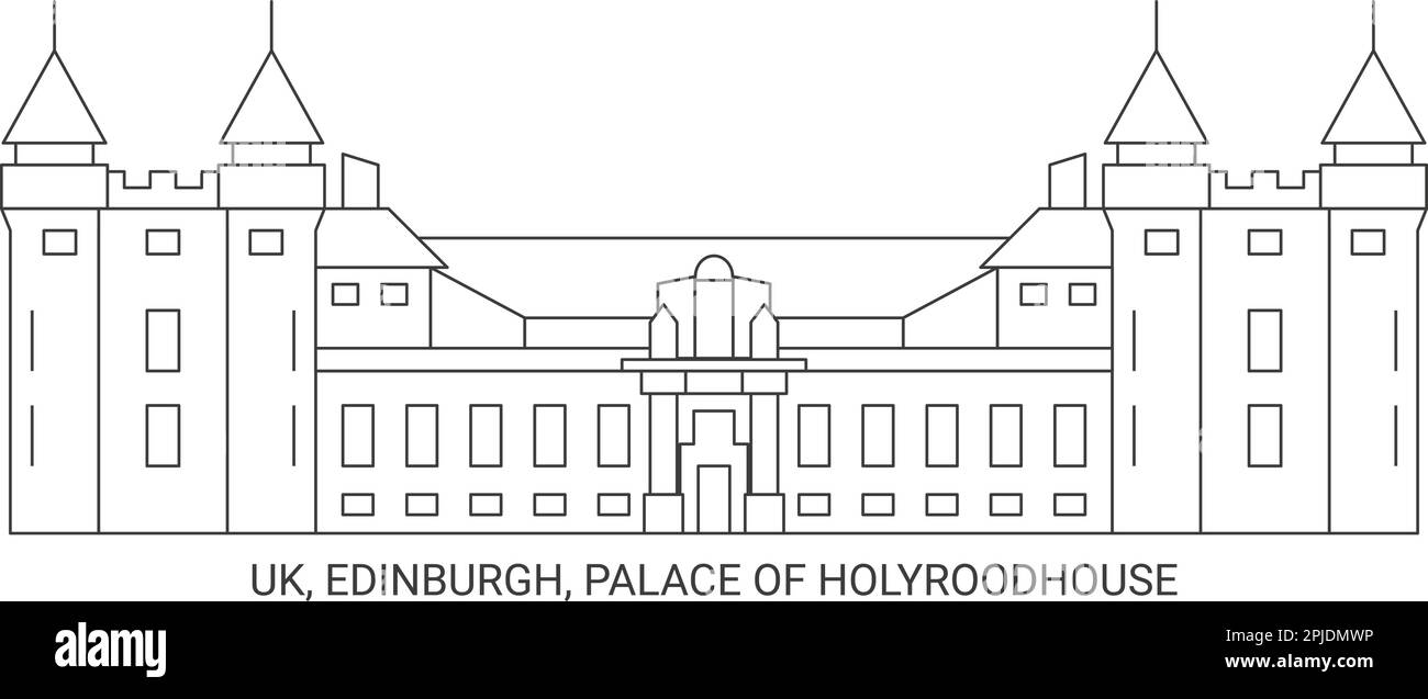 Royaume-Uni, Édimbourg, Palais de Holyroodhouse, illustration vectorielle de voyage Illustration de Vecteur