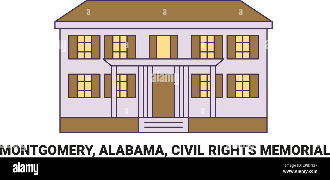 États-Unis, Montgomery, Alabama, civil Rights Memorial, illustration vectorielle de voyage Illustration de Vecteur