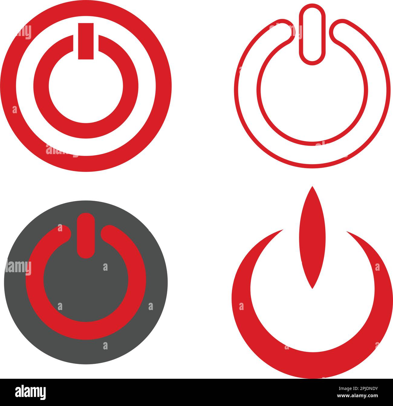 modèle vectoriel d'icône de bouton d'alimentation Illustration de Vecteur