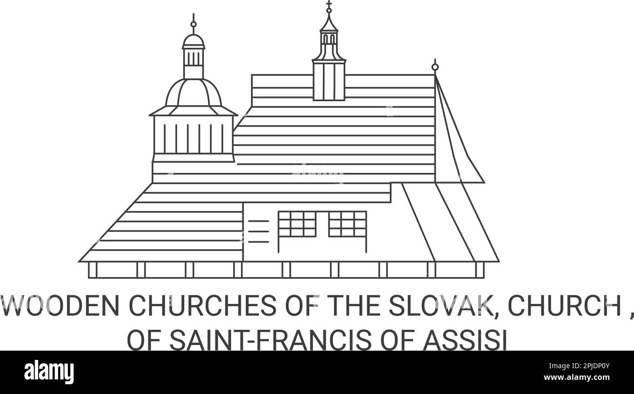 Slovaquie, les églises en bois de Saintfrancis d'Assise Voyage repère illustration vecteur Illustration de Vecteur