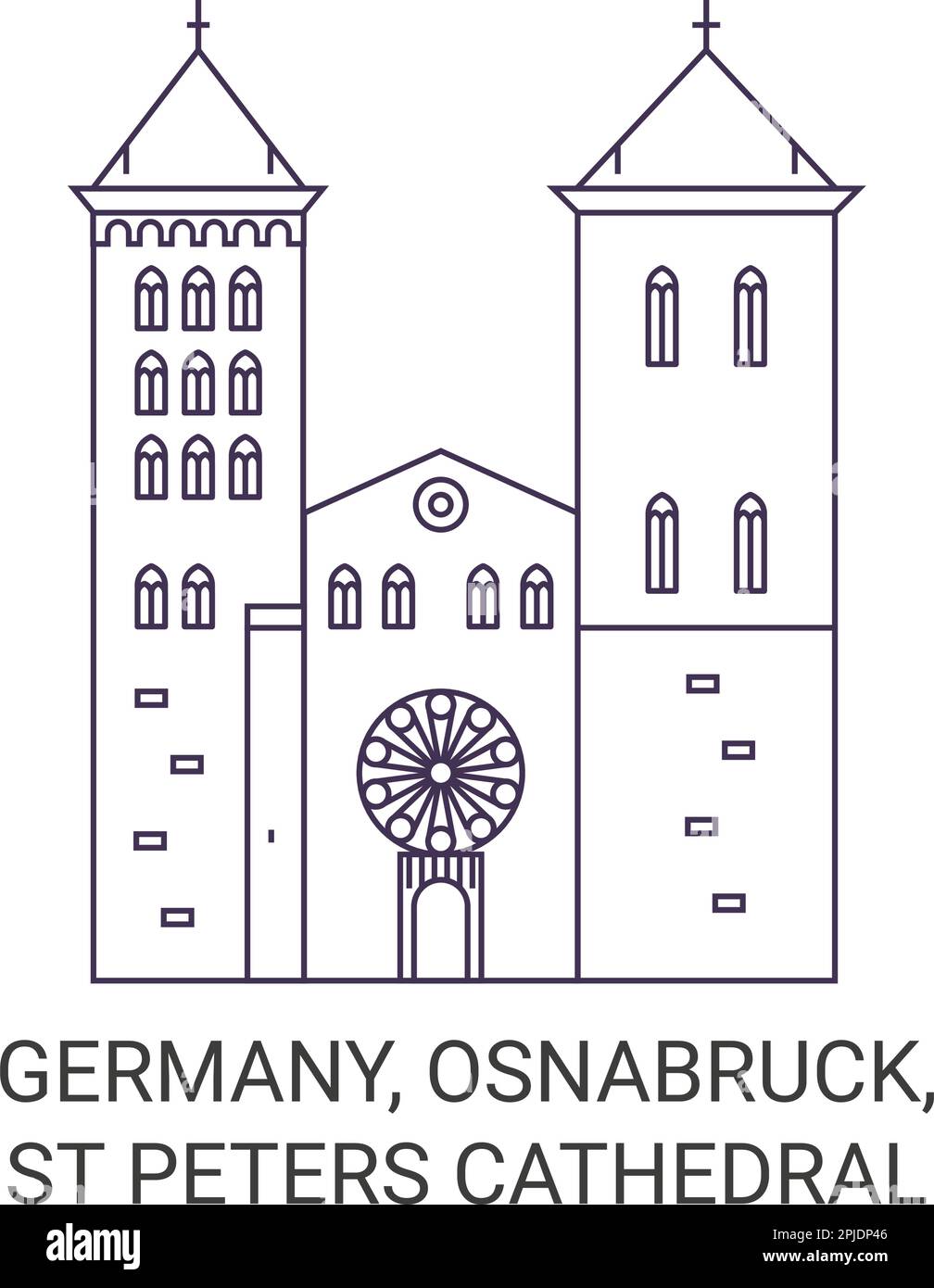 Allemagne, Osnabruck,St Peters Cathédrale voyage illustration vecteur Illustration de Vecteur