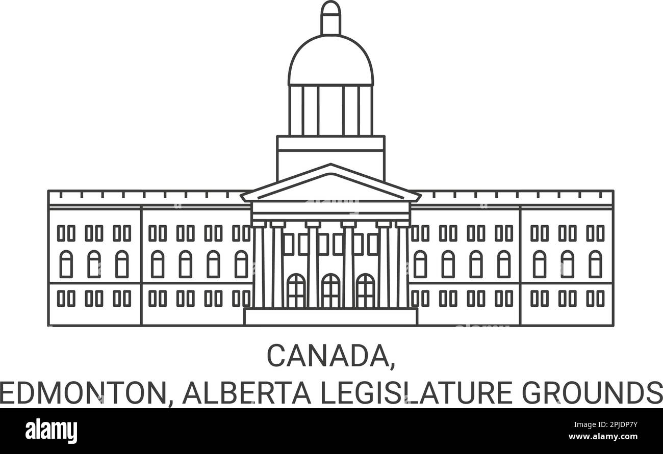 Canada, Edmonton, Alberta Legislature Grounds Travel illustration vectorielle historique Illustration de Vecteur