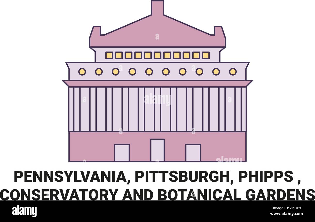 Etats-Unis, Pennsylvanie, Pittsburgh, Phipps , Conservatory and Botanical Gardens Voyage illustration vectorielle Illustration de Vecteur