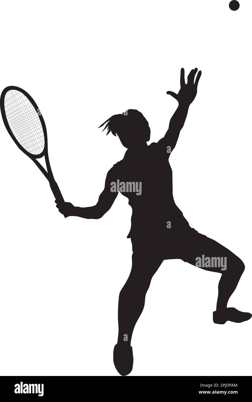 logo féminin jouant au tennis de sol sur le point de frapper le ballon  Image Vectorielle Stock - Alamy