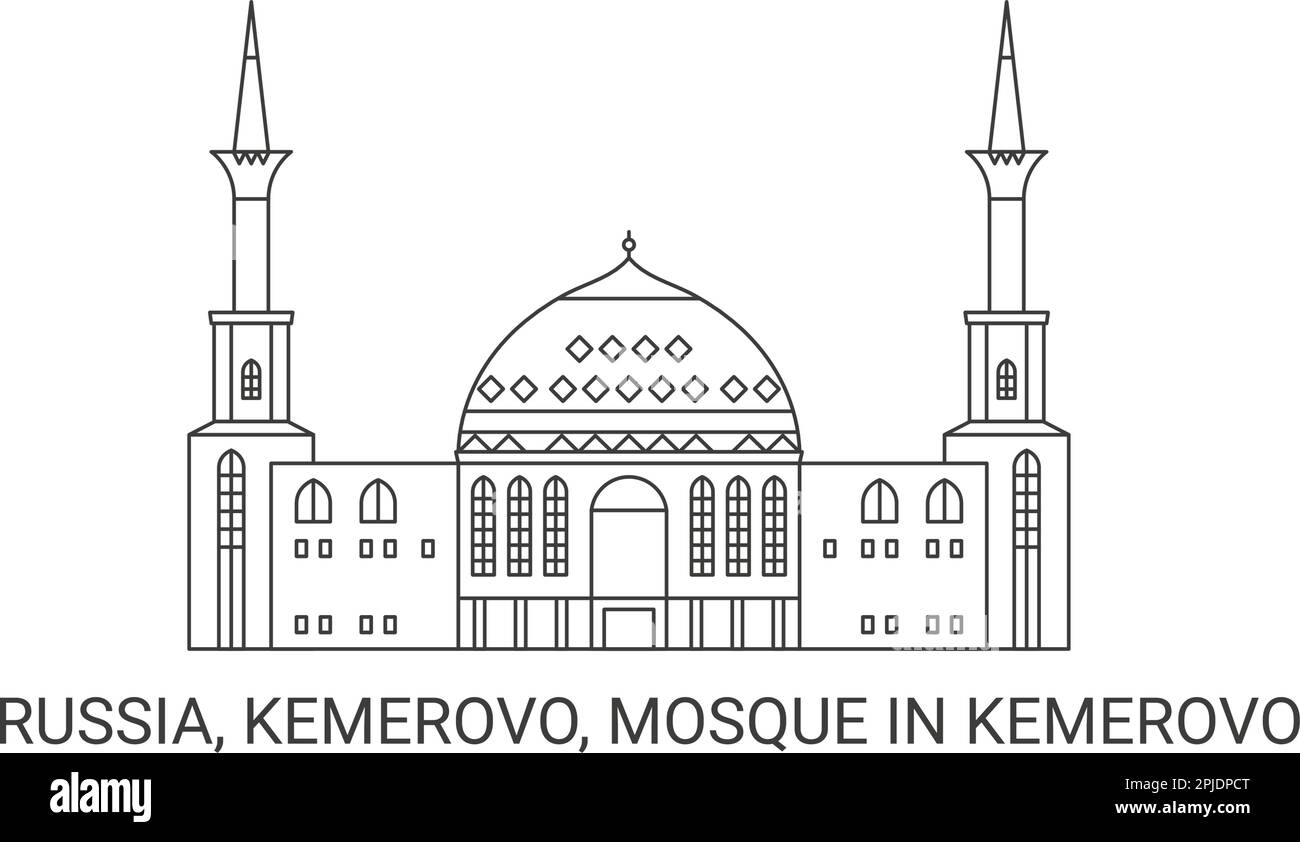 Russie, Kemerovo, mosquée à Kemerovo, voyage illustration vectorielle Illustration de Vecteur