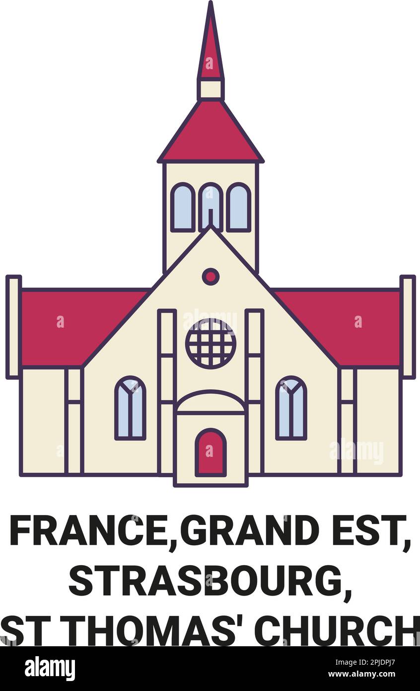 France,Grand est, Strasbourg,l'église St Thomas Voyage repère illustration vectorielle Illustration de Vecteur