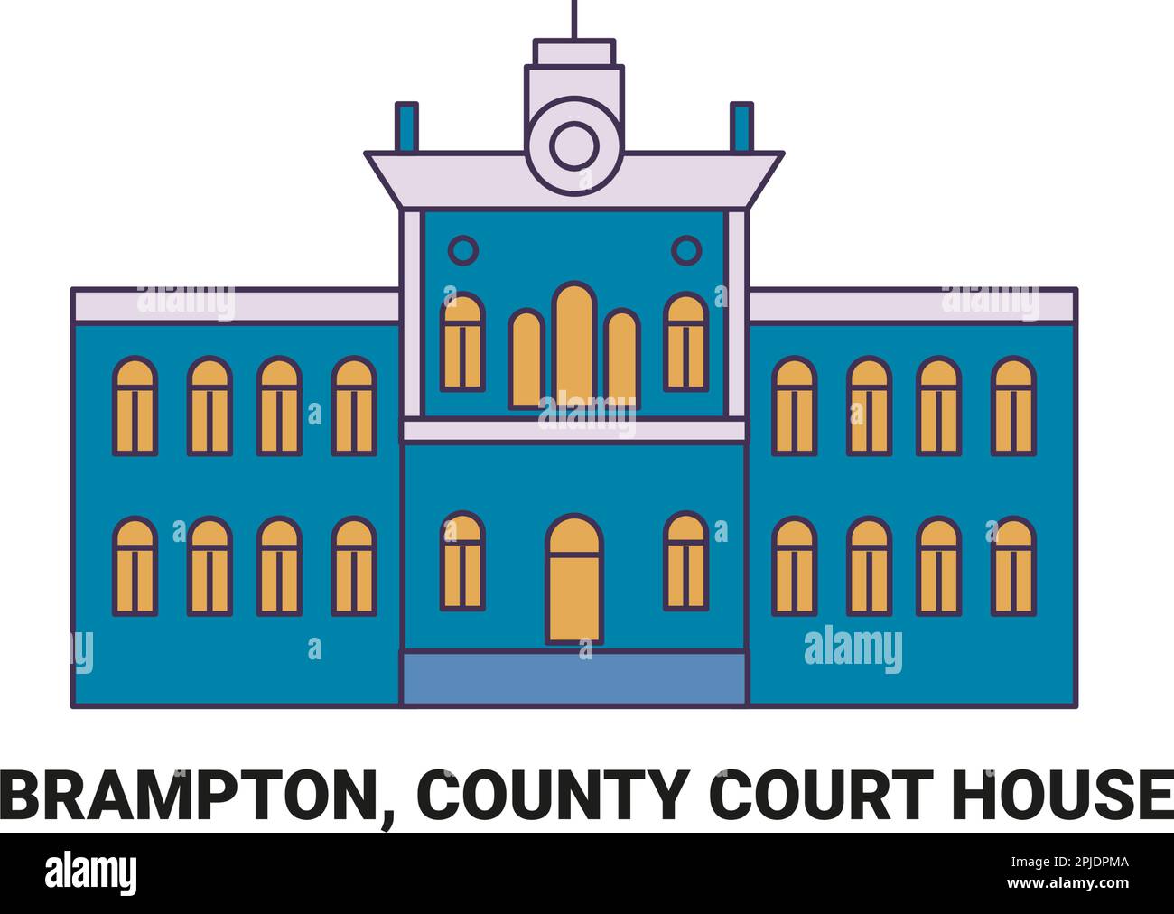 Canada, Brampton, County court House, illustration vectorielle de voyage Illustration de Vecteur