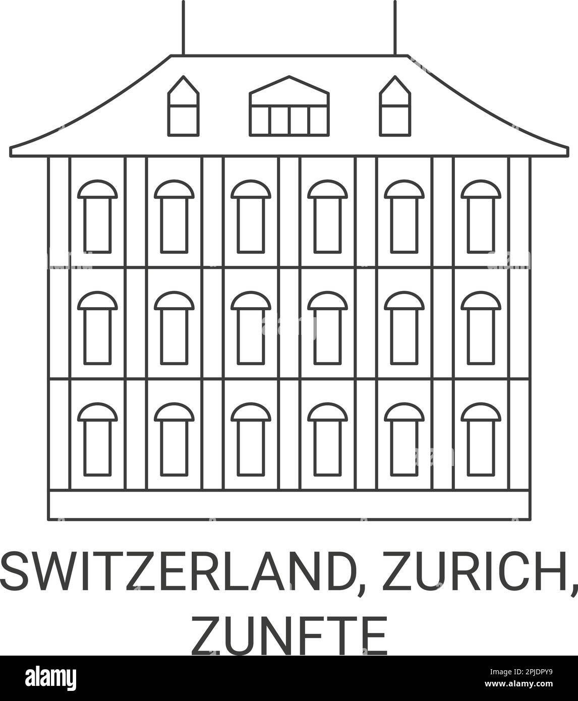 Suisse, Zurich, Zunfte illustration du vecteur de repère de voyage Illustration de Vecteur