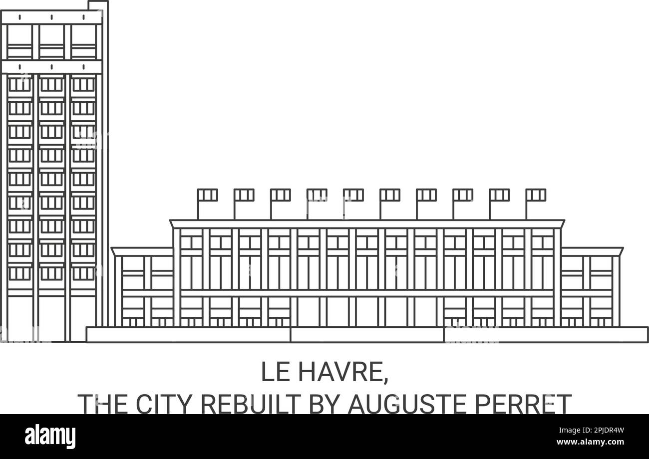 France, le Havre, la ville reconstruite par Auguste Perret Voyage repère illustration vecteur Illustration de Vecteur