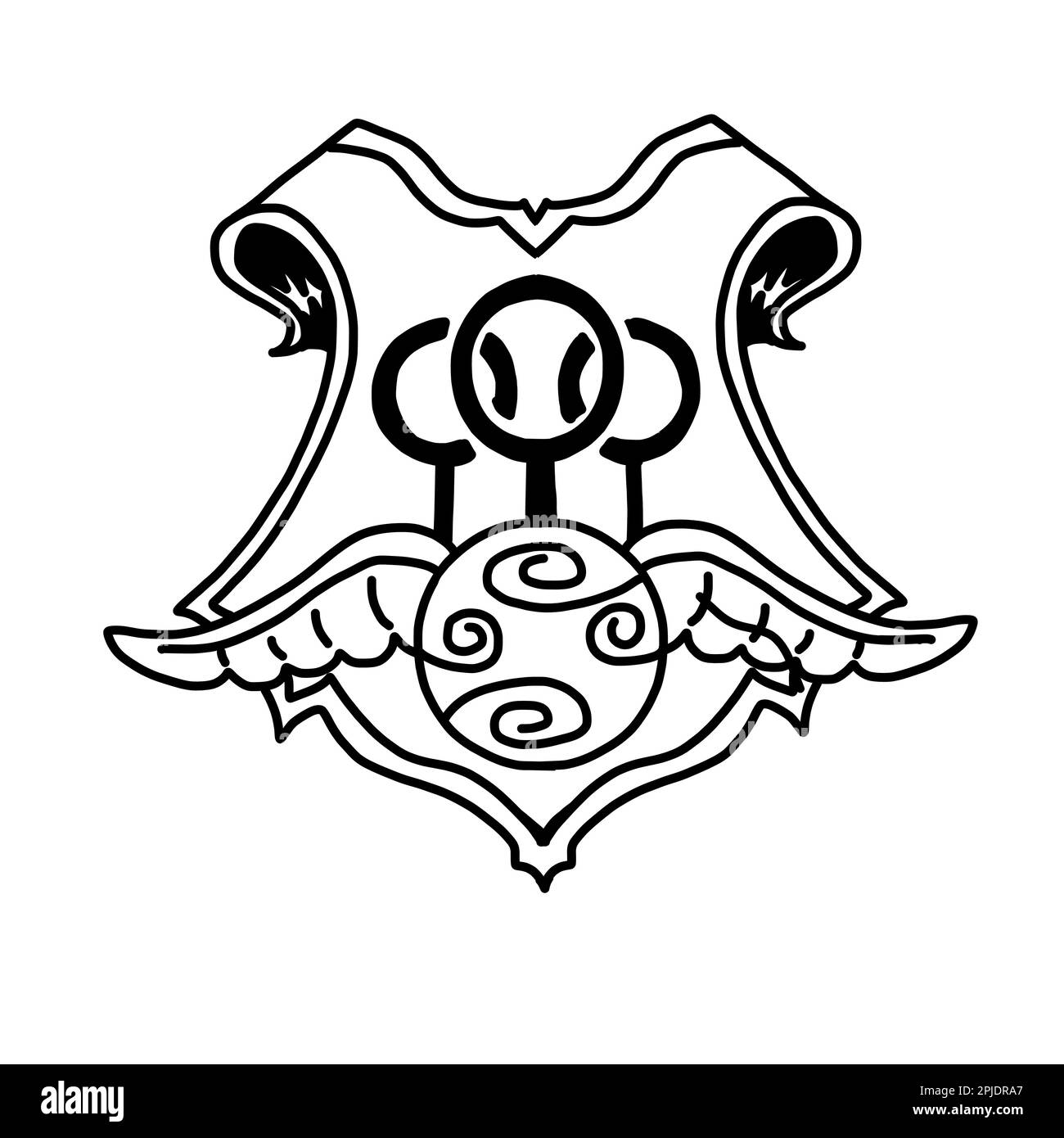 Logo Harry Potter Quiddich en forme de dessin animé. Illustration vectorielle isolée sur fond blanc. Illustration de Vecteur