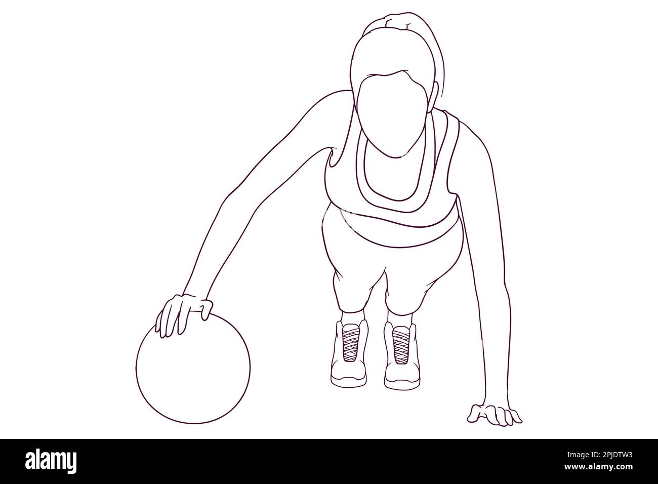 Femme faisant des retouches avec boule dessin à la main illustration vectorielle Illustration de Vecteur