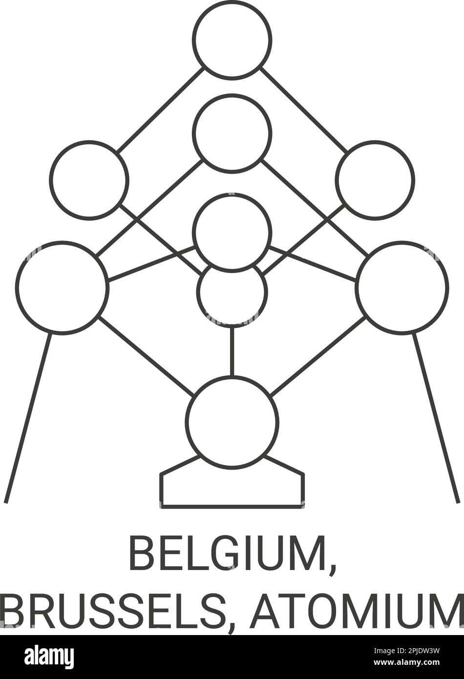 Belgique, Bruxelles, illustration vectorielle du voyage Atomium Illustration de Vecteur