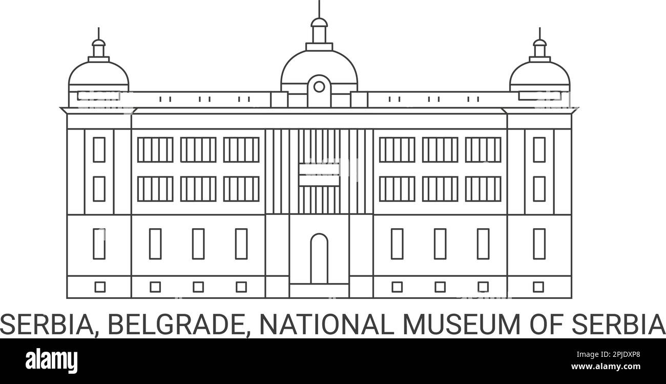 Serbie, Belgrade, Musée national de Serbie, illustration vectorielle de voyage Illustration de Vecteur